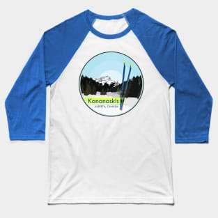 Skiing in Kananaskis Country Baseball T-Shirt